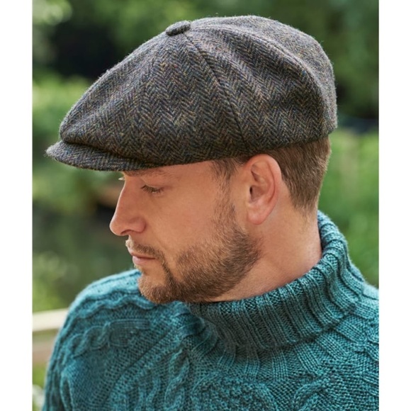 WoolOvers Men’s 100% Wool Bakers Boy Slate Grey Cap Hat NWT Sz M - Picture 16 of 16